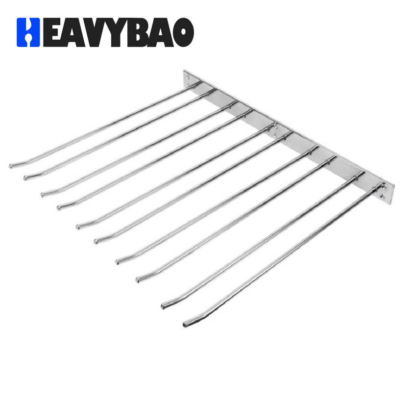 Heavybao Wine Glass Rack Under Cabinet Cupboard, Metal Stemware Holder Wine Glass Holder Wine Glass Hanger for Mini Bar Storage