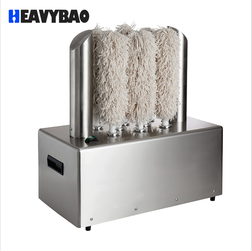 Heavybao Electric Glass Polishing Machine Commercial Glass Polisher Stainless-Steel Glassware Polishing Machine for Bar Kitchen