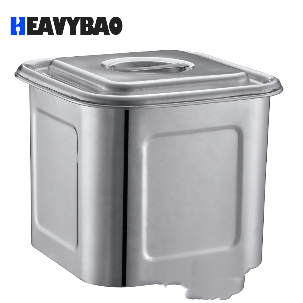 Heavybao Customized Stainless Steel Cookware Well Equipped Soup Barrel Square Water Barrel With Lid