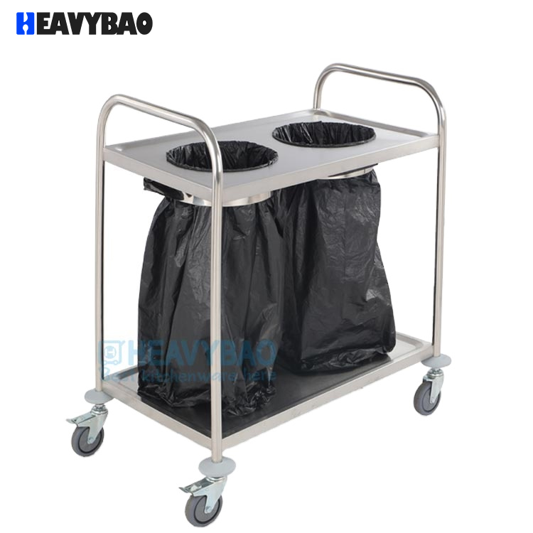 Heavybao Kitchen Using Classifying Garbage Cart With Stainless Steel Holder