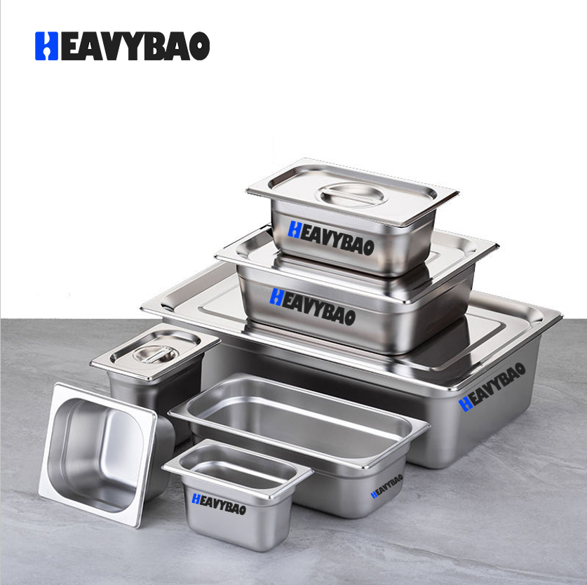 Heavybao Steam Table Pan Stainless Steel Hotel Pan for Food - Commercial Catering Pan for Hotel Restaurant Buffet Party