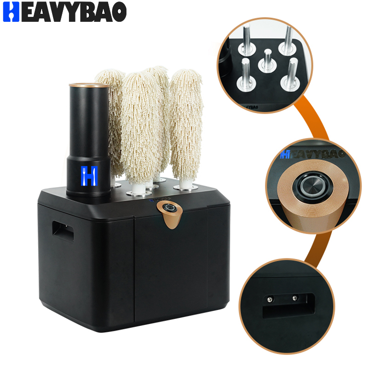 Heavybao Electric Commercial Glassware Polishing Washer Wiping Machine Wine Glass Cup Dryer Polisher Brushes