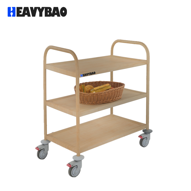 Heavybao Commercial Equipment Lightweight Stainless Steel Knocked-Down Cart And Tube Trolley Food Serving Trolley For Restaurant