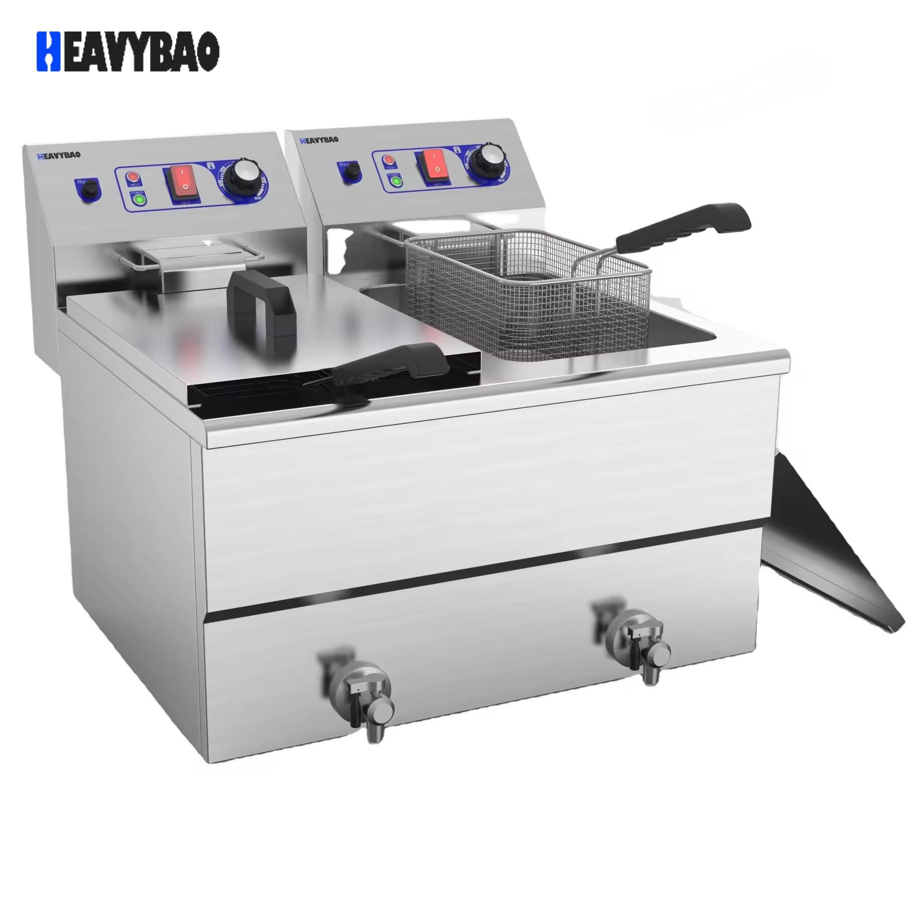 Heavybao Commercial Deep Fryer Machine French Fries Chicken Frying Machine Table Top Deep Fryer