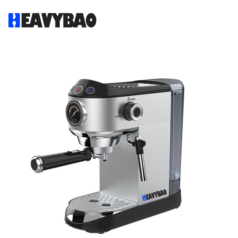 Heavybao Commercial Stainless Steel Espresso Maker Coffee Machine With Removable Water Tank for Home or Office