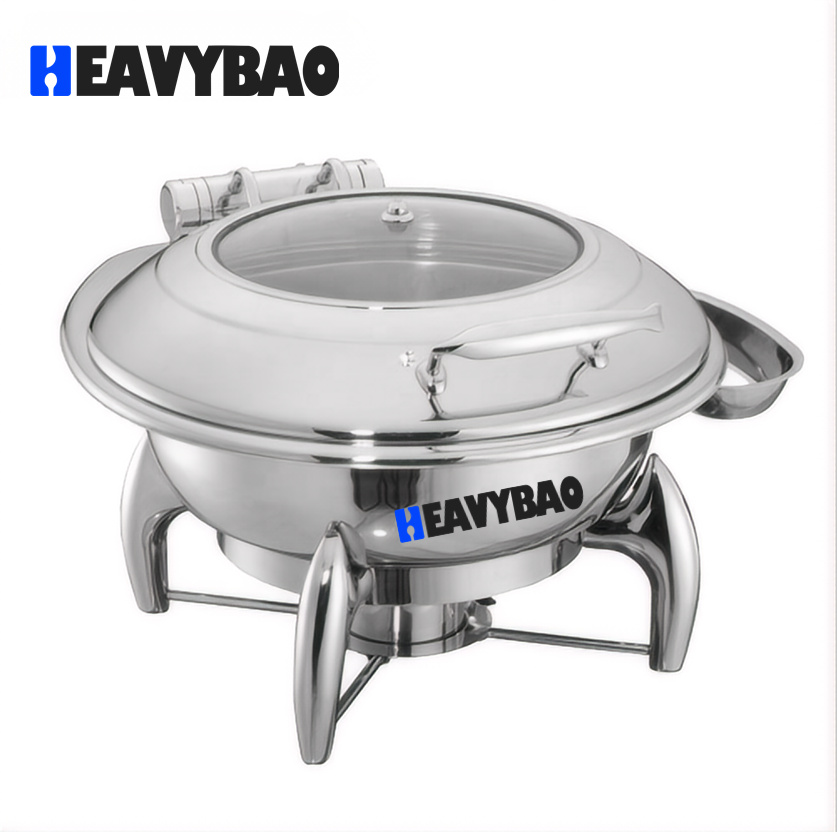 Heavybao High Quality Economic Full Size Buffet Tools Stainless Steel Induction Food Warmers Hotpot Chafing Dish