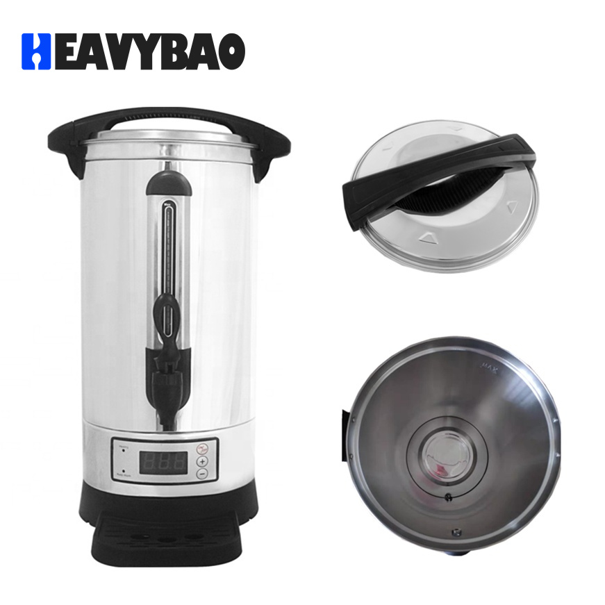Heavybao Stainless Steel 5L Double Wall Mulled Wine Water Boiler Electric Coffee Percolator Urn