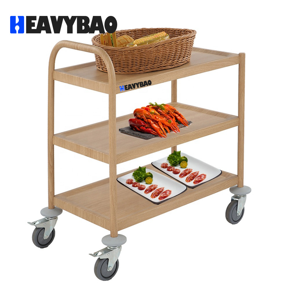 Heavybao Trustworthy Factory Knocked-Down Steel Lab Rolling Cart Water Transfer Trolley Food Drink Serving Trolley