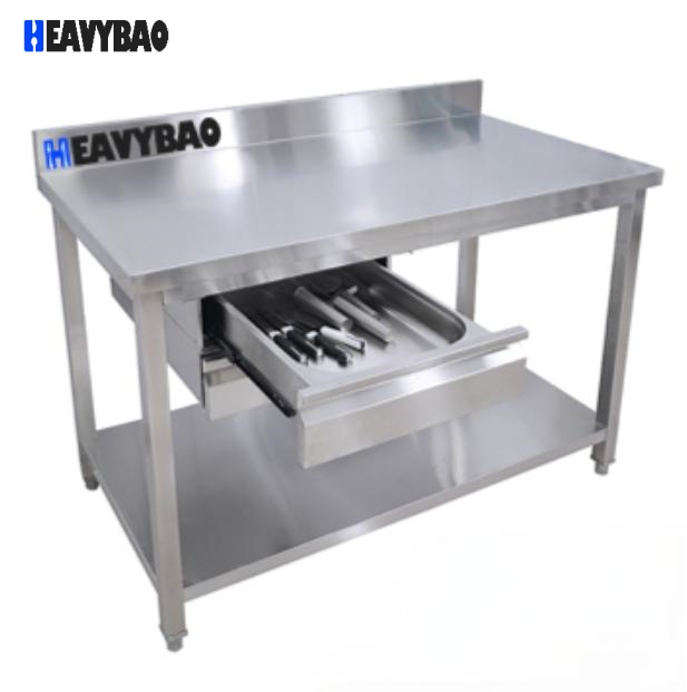 Heavybao Catering Equipment Kitchen Strong Structure Stainless Steel Worktable