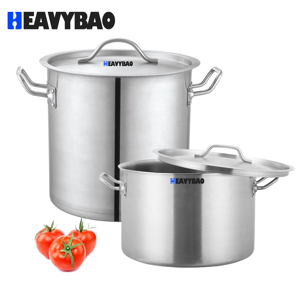 Heavybao Customized Cooker Kitchen Available Mini Two Handle Cooking Pot Set For Chef Commercial Soup Pot