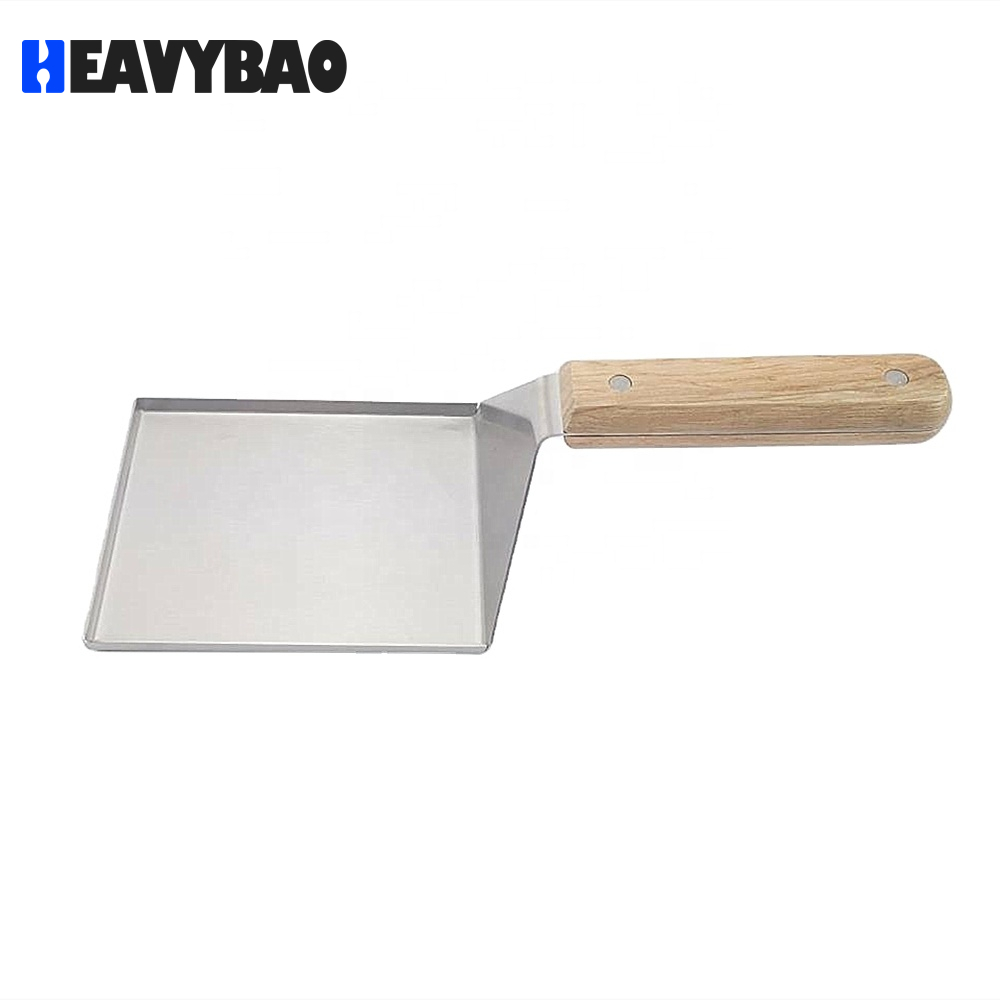 Heavybao Catering Tools Stainless Steel Blade Pizza Shovel Wood Handle Burger Turner