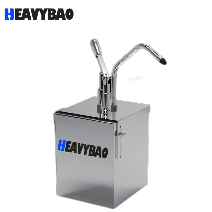 Heavybao Sauce Dispenser Pump Squeeze Condiment Dispensing Pump, Stainless Steel Sauce Pump for Ketchup, Vinegar, Barbecue Sauce