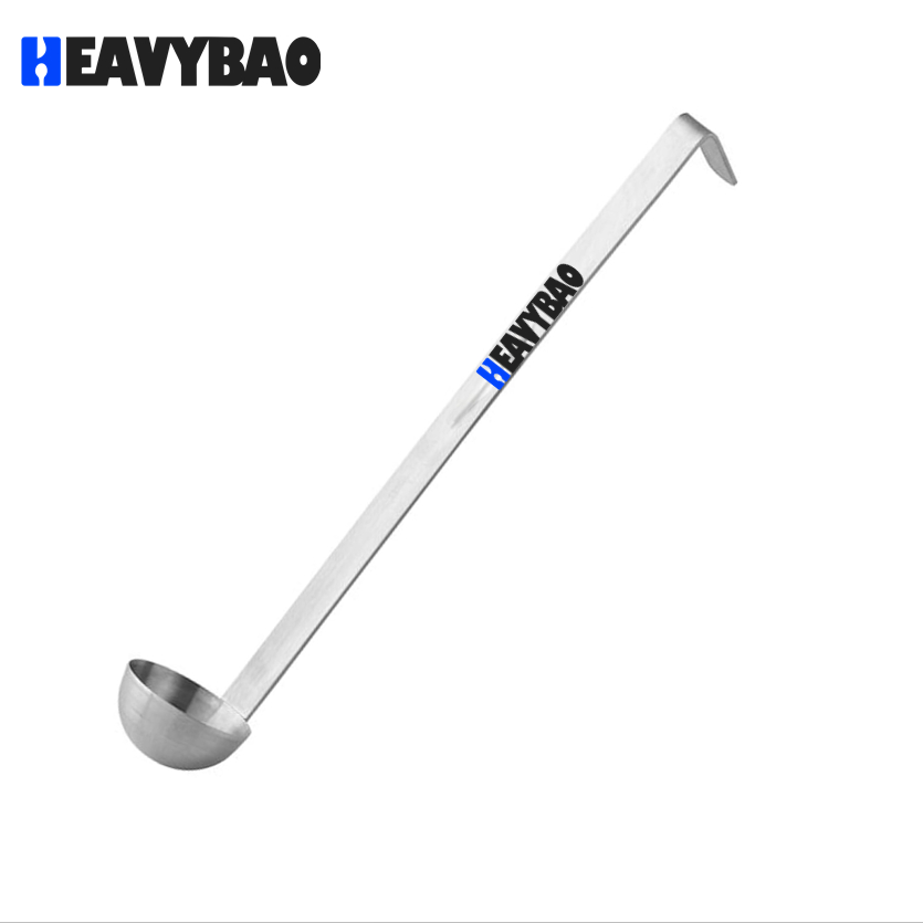 Heavybao Ladle with Long Hooked Handle Stainless Steel Best Kitchen Accessories for Cooking and Serving Spoon for Restauramt