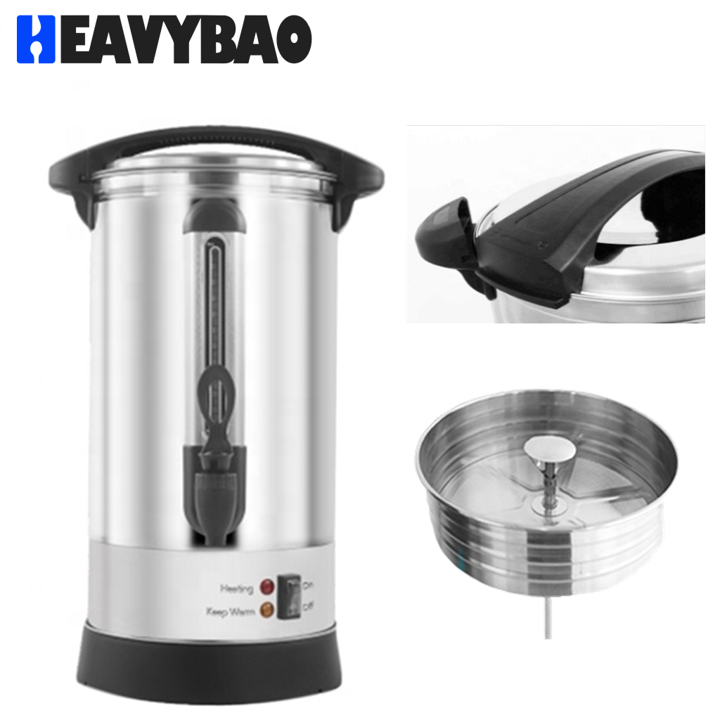 Heavybao Stainless Steel Warmer Heating Element Mulled Wine Double Wall Water Boiler Urn With Electronic Temperature Control
