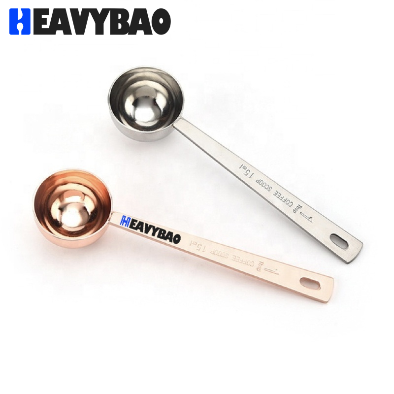 Heavybao Stainless Steel Long Handled Tea Coffee Bean Scoop Measuring Spoon for Cafe