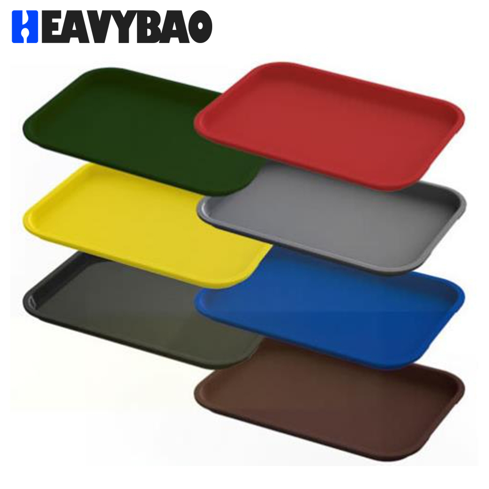Heavybao Rectangle Plastic Dinner Tray Plastic School Lunch Tray PP Plastic Food Tray