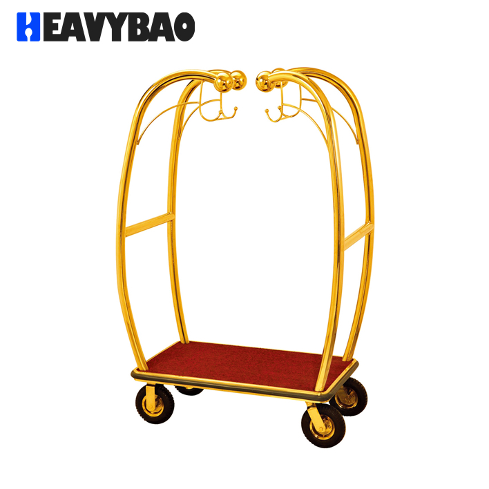 Heavybao Professional Bellman Luggage Trolley Cart For Hotel Use Luggage Trolley Cart Suitcases Luggage Trolley