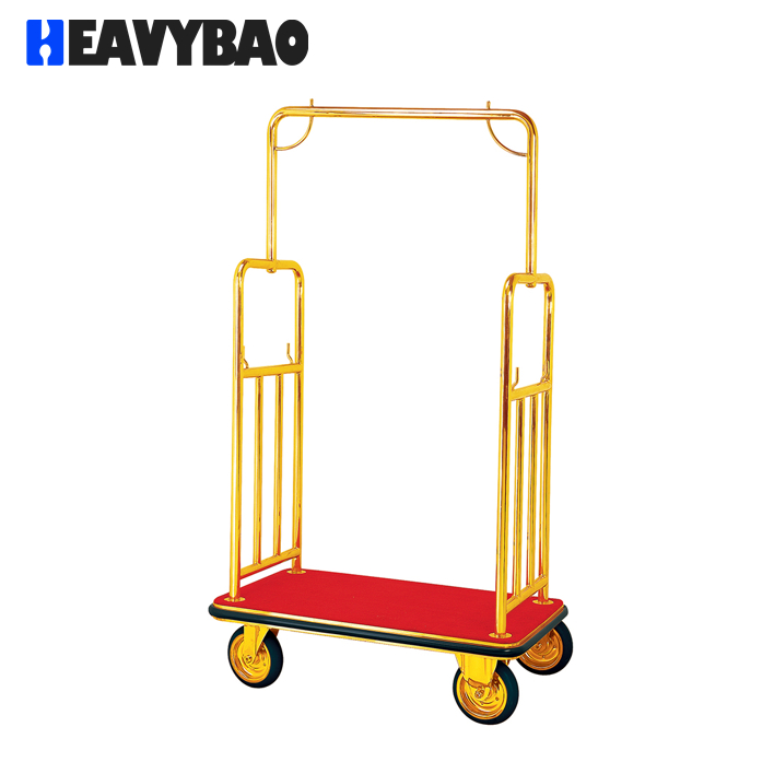 Heavybao Restaurant Baggage Service Carts Luggage Serving Trolley Hotel Luggage Bellman Golden Top Trolley
