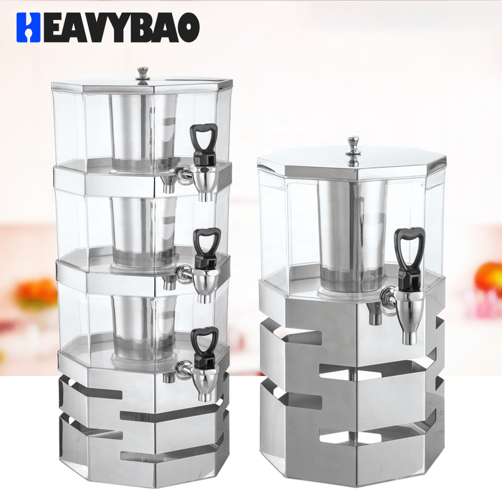 Heavybao Stainless Steel 3 Tier Wholesale Tea Ice Drink Soda Commercial Cool Juice Dispenser