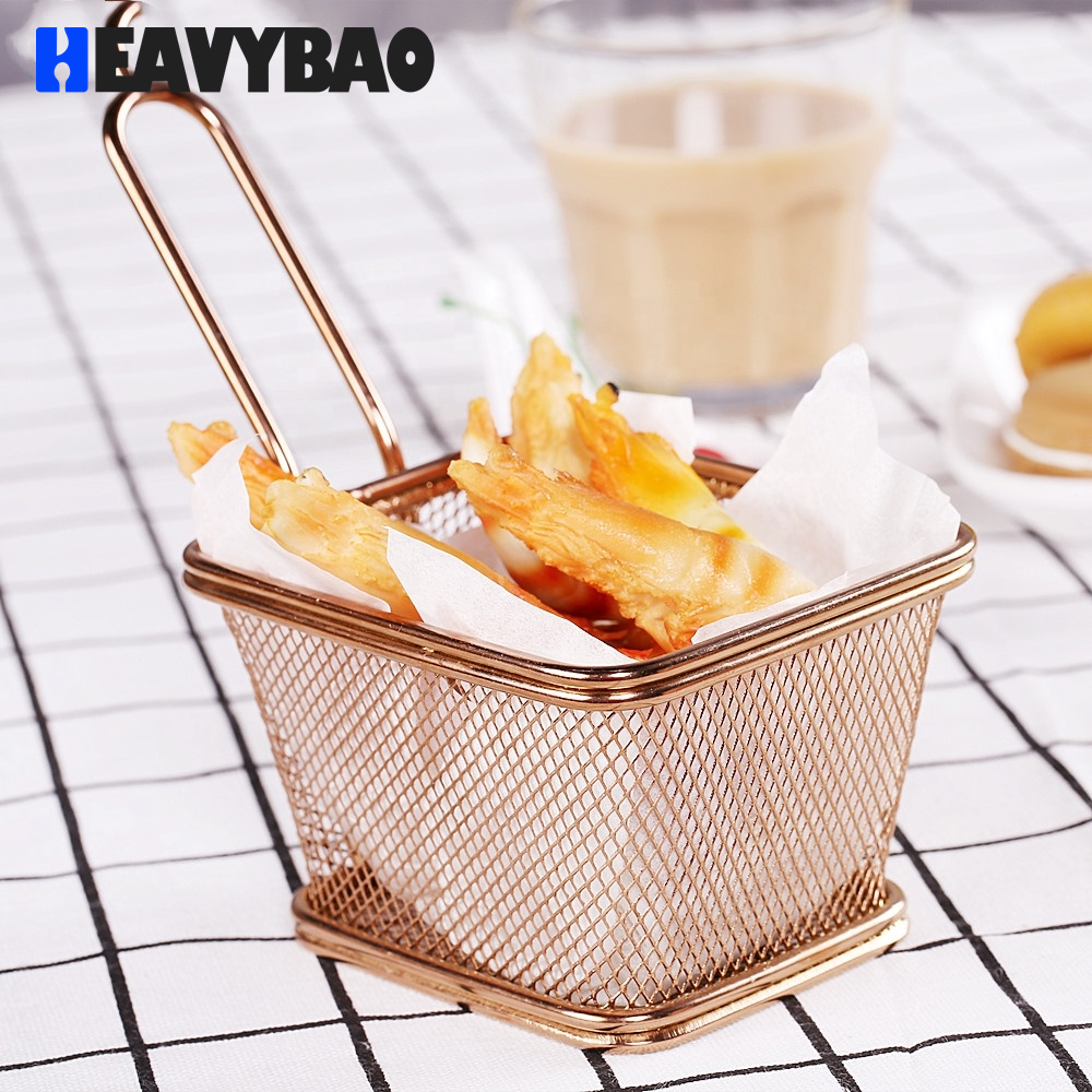 Heavybao Commercial Kitchenware Canteen Serving Basket French Frie Frying Basket Snack Container