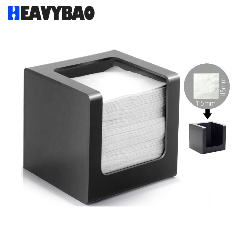 Heavybao Customized Acrylic Napkin Holder High Quality Bar Square Tissue Box