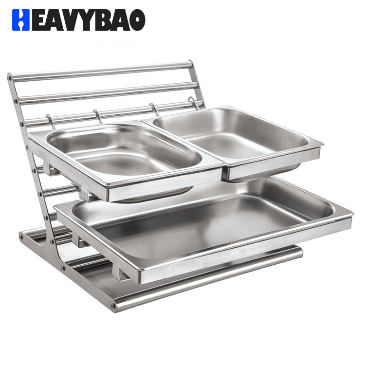 Heavybao Stainless steel bread display cabinet/GN Food Pan Holding Rack Shelf/Display Stand With 1/1 Pan