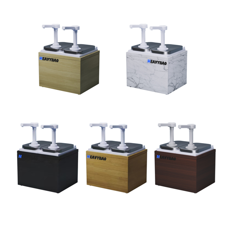 Heavybao Commercial Bucket Stainless Steel Table Top Ketchup Honey Dispenser Multi Condiment Pump Tomato Sauce Dispenser