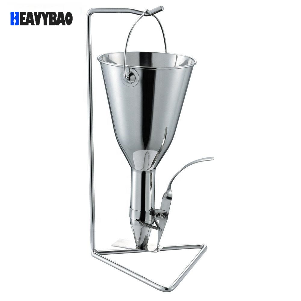 Heavybao Hotel Restaurant Kitchen Tool Stainless Steel Sugar Syrup Funnel With Half Rack