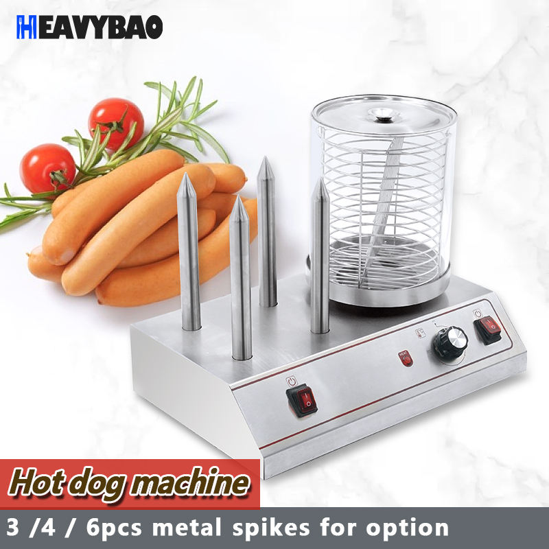 Heavybao Automatic Sausage Warming Commercial Food Truck Machine Electric Hot Dog Warmer With Baguette Heating Rod For Snack Caf