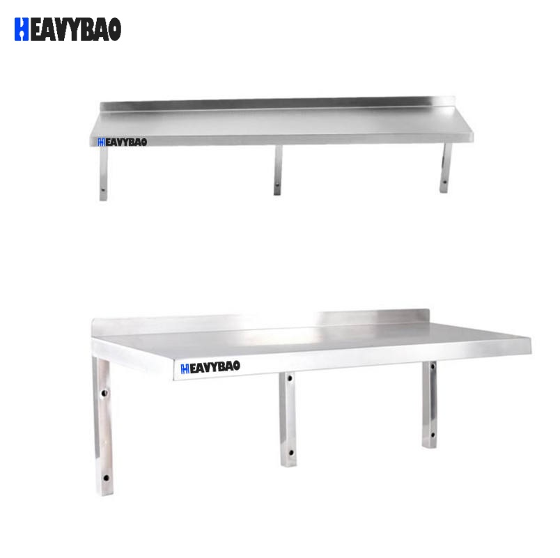 Heavybao Stainless Steel Kitchen Rack Microwave Shelf Wall-mounted Household Oven Rack Used Food laboratory wall shelves