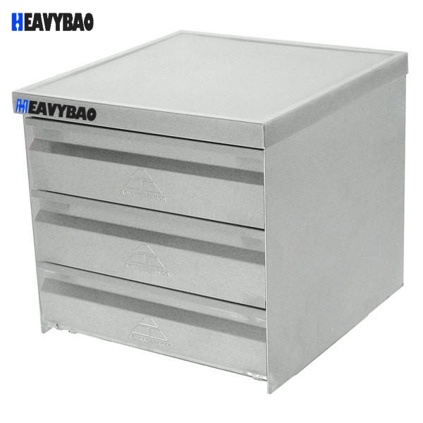 Heavybao Commercial 3 Tier Drawer Assembly With Side Panels Stainless Steel Cupboard Drawers For Restaurant