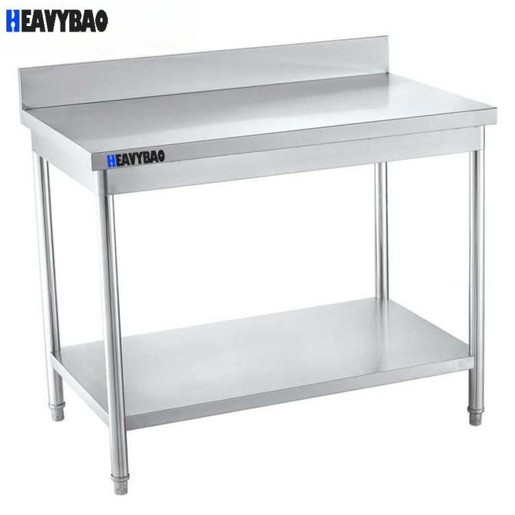 Heavybao Hot Quality Knocked-down Kitchen Commercial High Top Inox Table Heavy Duty Work Table For Kitchen