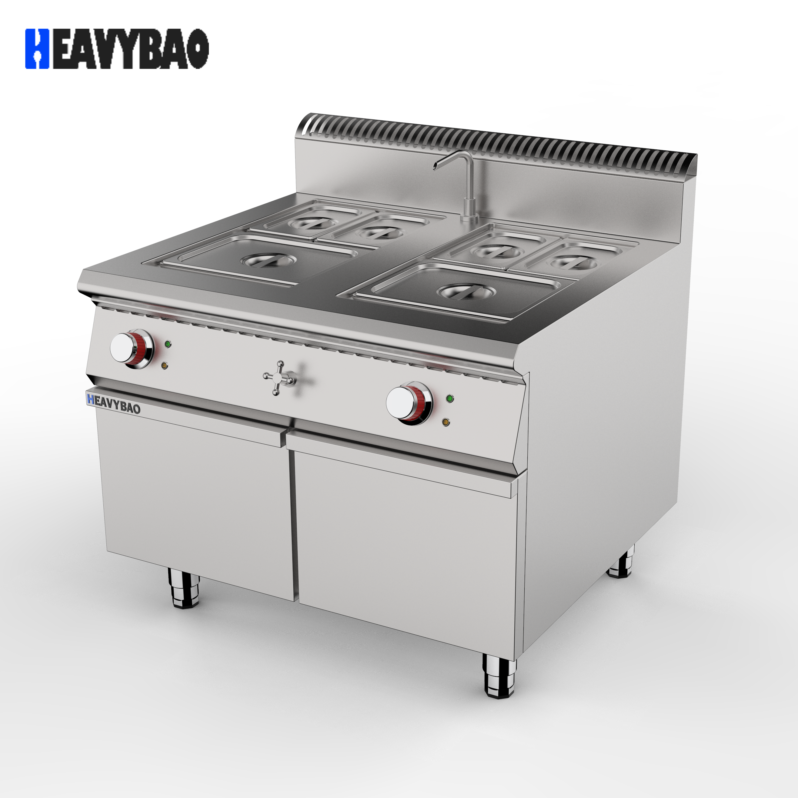 Heavybao Commercial Hotel Restaurant Kitchen Stainless Steel Electric Bain Marie Food Warmer With Cabinet