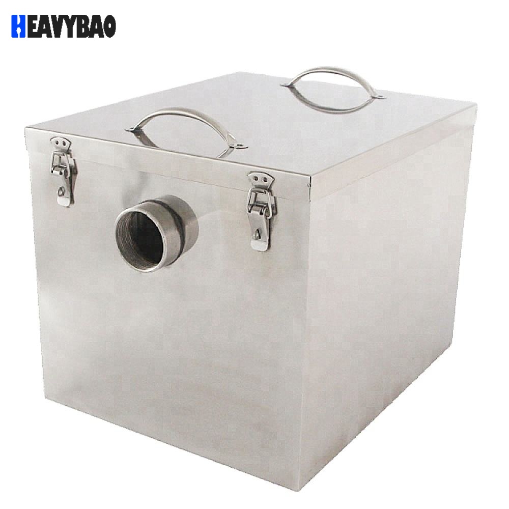 Heavybao Stainless Steel Centrifugal Water Oil Separator Grease Trap Interceptor For Restaurant Kitchen Sink