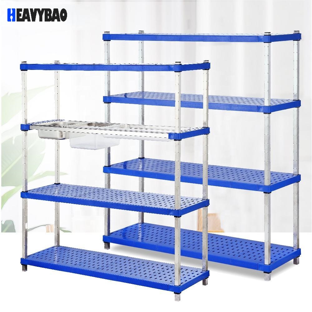 Heavybao Hot Selling Commercial Equipment Plastic Adjustable Shelf Kitchen Metal Storage Rack