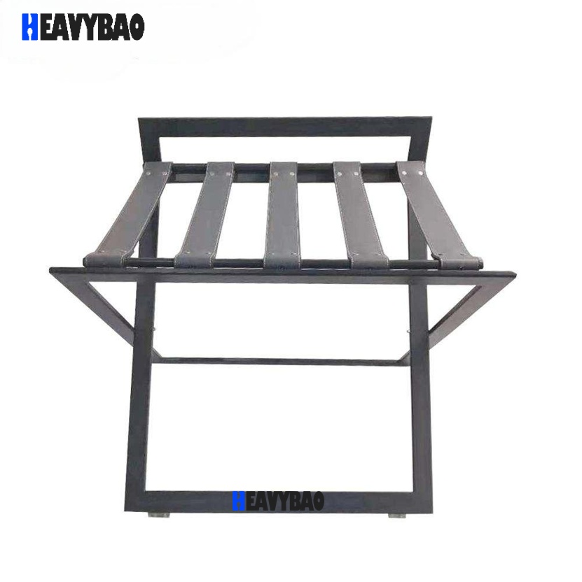 Heavybao Hot Sell Hotel And Restaurant Stainless Steel Universal Luggage Rack With PU Leather Belt