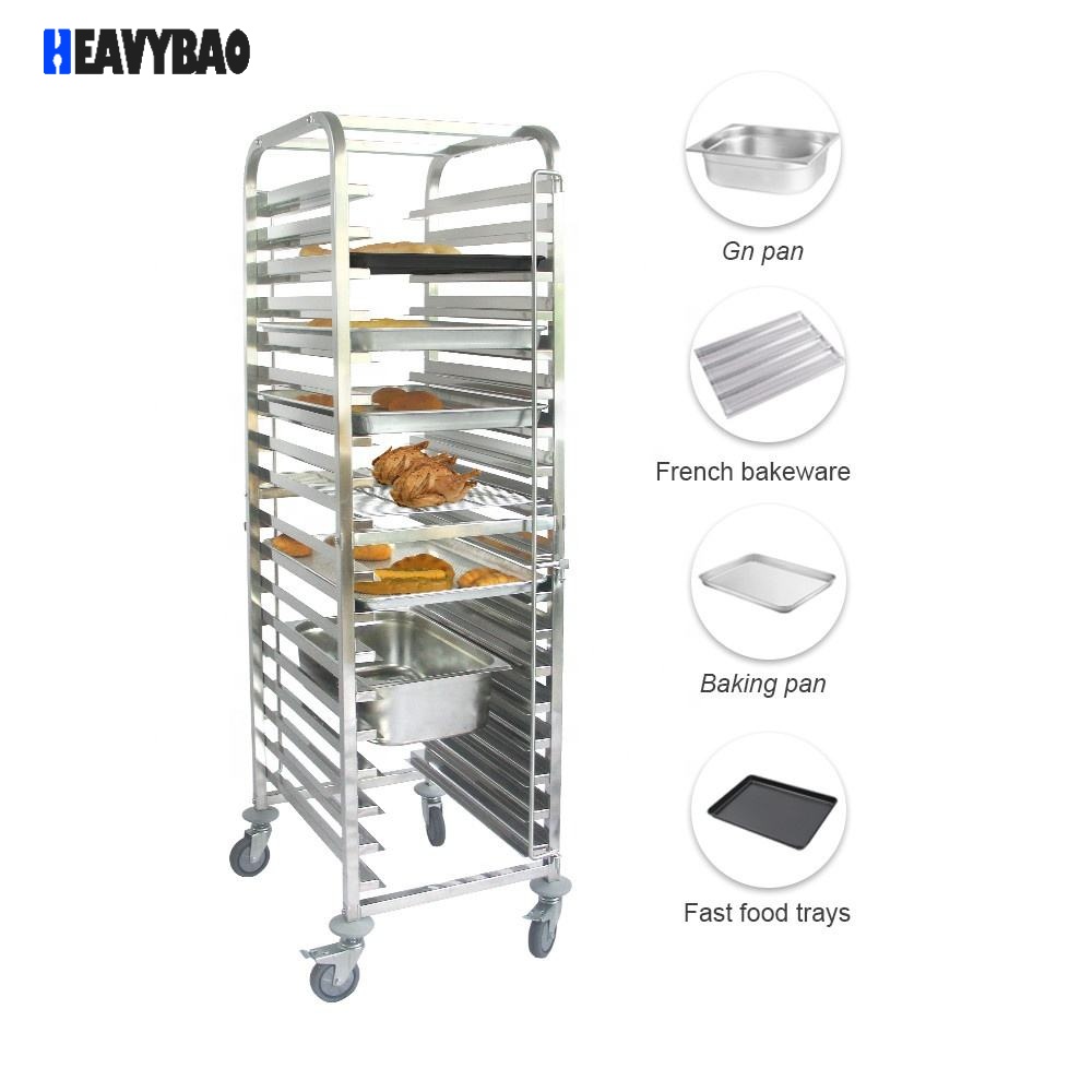 Heavybao Commercial Good Quality Dual Rows Kitchen Vegetable Storage Rack Trolley Accept Customization