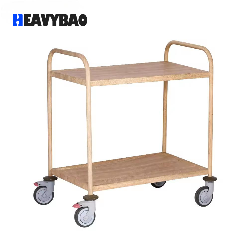 Heavybao New Fashional Kitchen Trolley Stainless Steel Water Transfer Serving Trolley Hotel Cart Utility Cart with Wheels