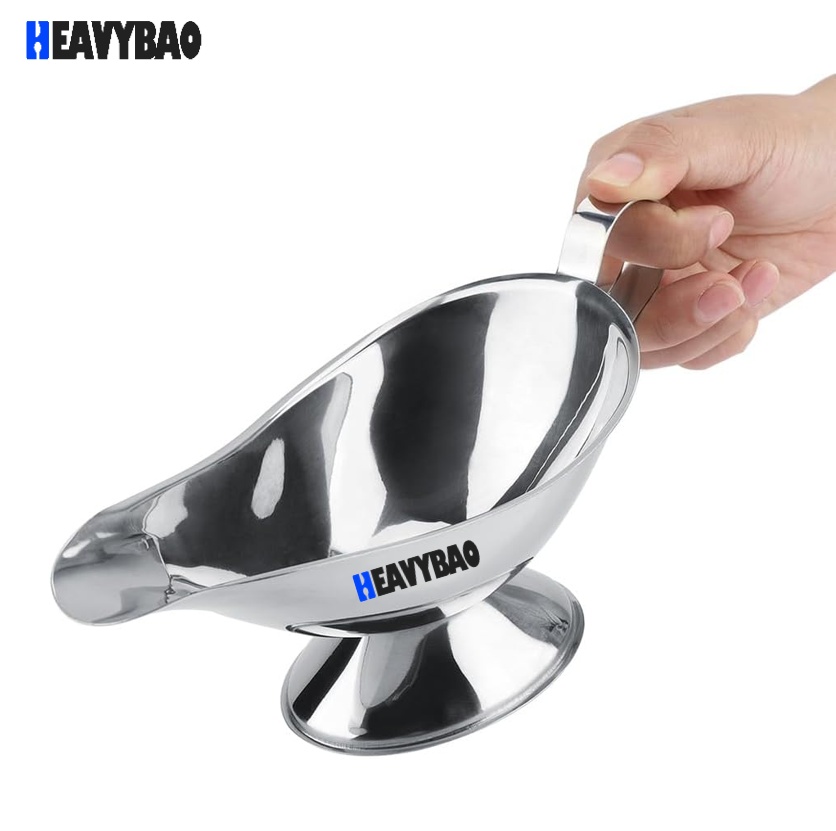 Heavybao High Quality Stainless Steel 3/5/8/10/16 Oz Roasting Sauce Dish Gravy Boat Sauce Tomato Container Sauce Boat