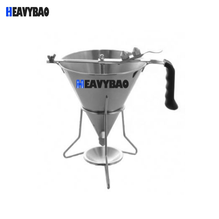 Heavybao Stainless Steel Kitchen Pancake Filter Cake Tools Pancake Batter Dispenser With Handle Stainless Steel Funnel