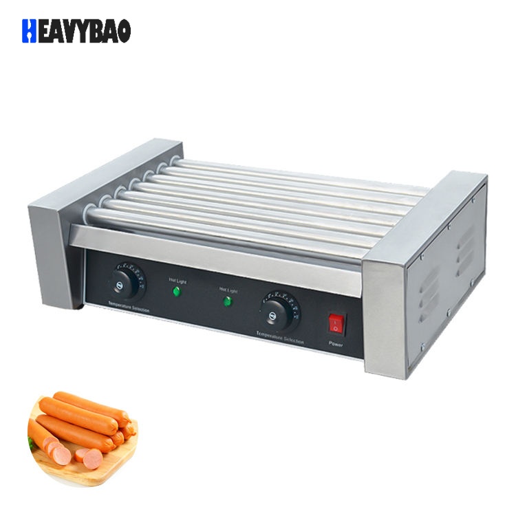 Heavybao Commercial Hot Dog Grill For 7 Roller Electric Heating Hot Dog Steamer Bugger Sausage Grill machines