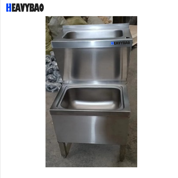 Heavybao Free Standing School 304 Stainless Steel Combination Sink Oval Bowl Hand Wash Sink Basin
