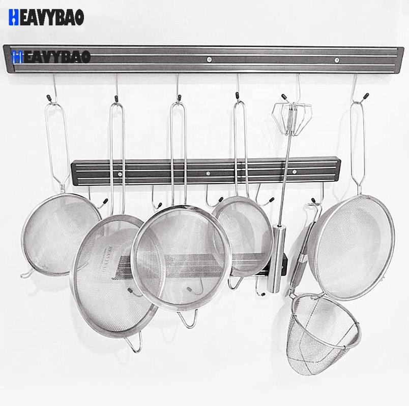 Heavybao Commercial Product Kitchen Wall Mounted Shelf With Hook For Restaurant Used Food Stainless Steel Commercial Wall Shelf