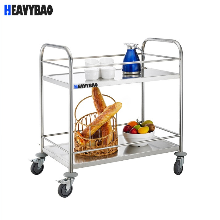 Heavybao Customization Wholesale Detachable Kitchen Rack Metal Frame Food Service Stainless Steel Plate Kitchen Trolleys