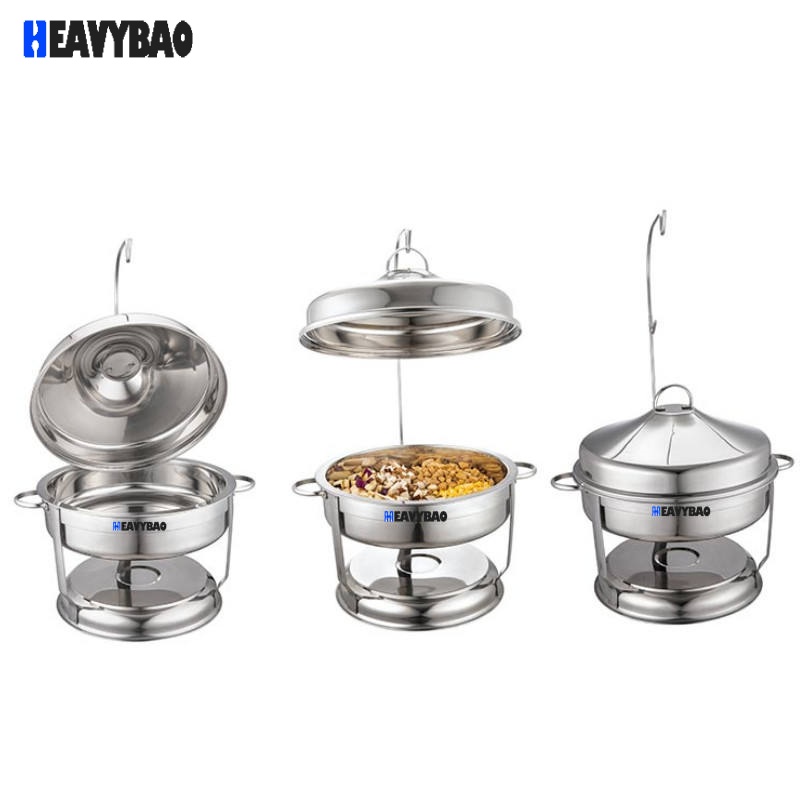 Heavybao Mirror Polished Hanging Cover Chafer Dish used food Buffet Food Warmer Stainless Steel Dome Dish Plate Cover Hanging