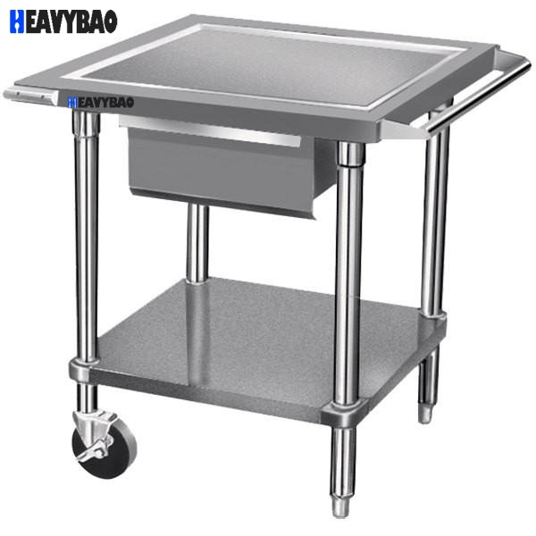 Heavybao Stainless Steel Working Table with Galvanized Undershelf Commercial Food Prep Work Table