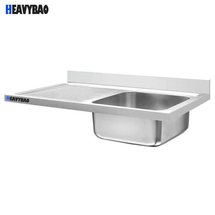 Heavybao Wholesale Factory Stainless Steel 304 Kitchen Pressed Single Bowl Washing Sink Top Stainless Steel Counter TOP Basin