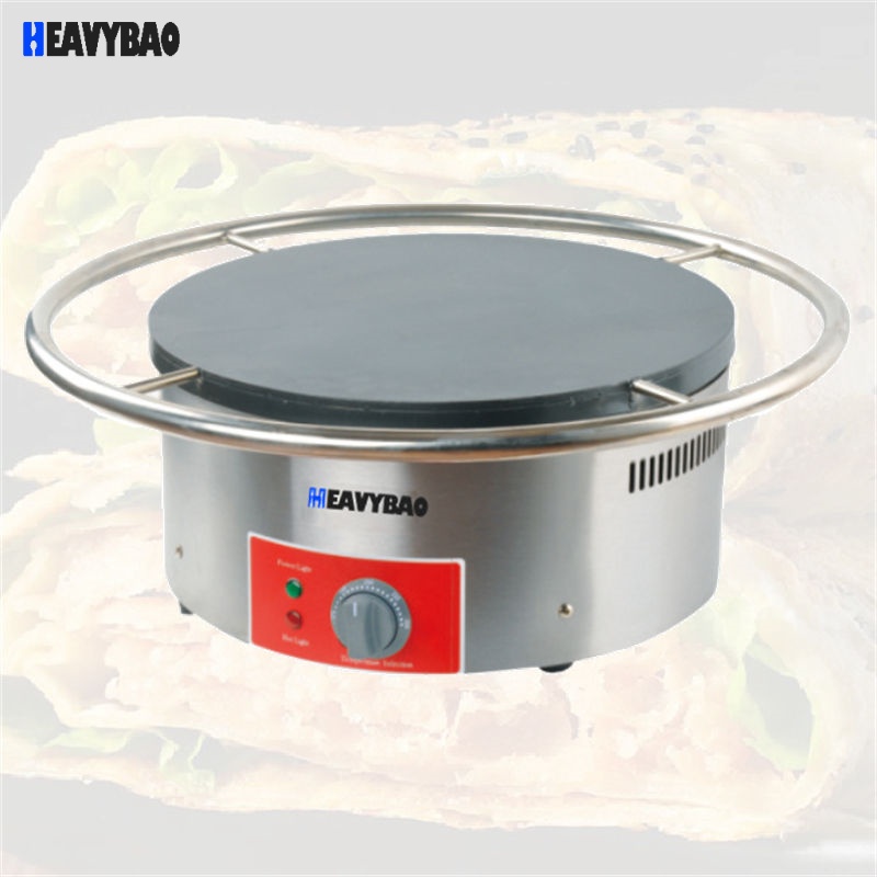 Heavybao Commercial Rotating Electric Mini Automatic Adjustable Temperature Portable Non Stick Pancake Pan Cake Crepe Maker