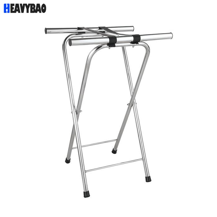 Heavybao High Quality Durable Stainless Steel Foldable Hotel Luggage Rack Suitcase Stand Used Food Apartment Luggage Rack