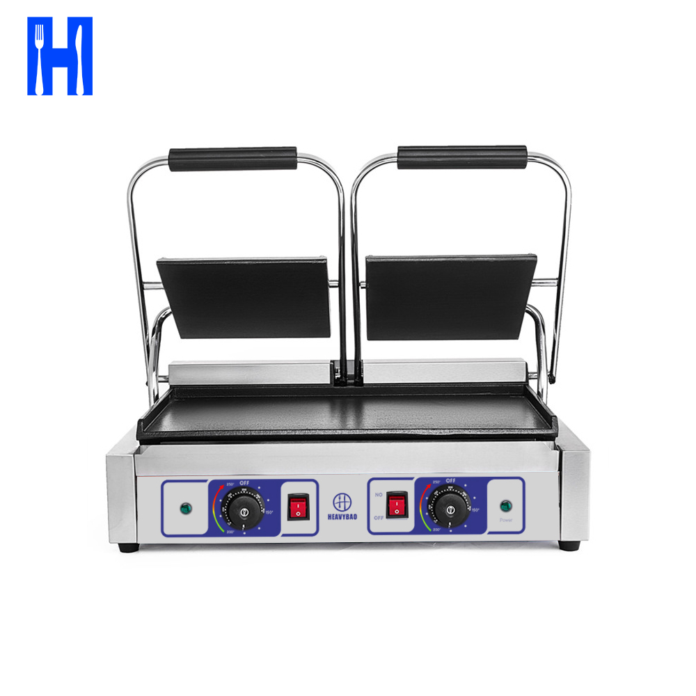 Heavybao 2200W Stainless Steel Kamado Grills Convenient Use Single H Electric Barbecue Half Grooved Plates Hotels Restaurants